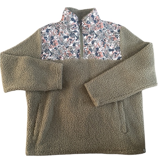 Vera Bradley Sweaters - Vera Bradley Quilted‎ Teddy 1/4 Zip Pullover Fleece Womens XL